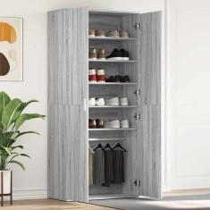 vidaXL Dulap pentru pantofi cu ușă Gri 80 x 39 x 180 cm Lemn compozit 3333871