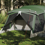 VidaXL Cort de camping cu verandă 4 persoane, verde, impermeabil