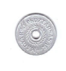 Moneda Ungaria 2 filler/filleri 1954, trasa de matrita, curata