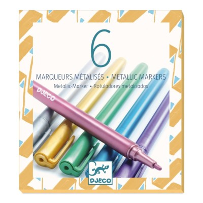 Set 6 markere metalice Djeco foto