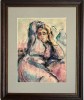 David Teodorovici Tablou 1978 Portret pictura acuarele inramat 47x57cm, Portrete, Acuarela, Realism