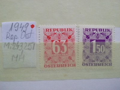 1949- Austria-Rep.Ost. -Mi 243,251-2val.-MH foto