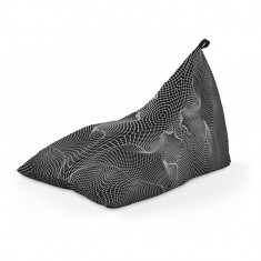Fotoliu Units Puf (Bean Bag) tip lounge, impermeabil, cu maner, 155 x 83 x 65 cm, topografic negru foto