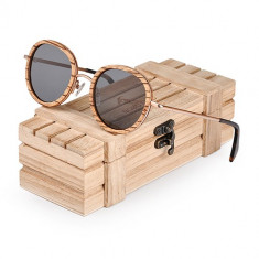 Ochelari de soare Bobo Bird, lentila rotunda Wooden Lux foto