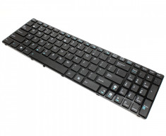 Tastatura laptop Asus X54L neagra cu rama layout US fara iluminare foto