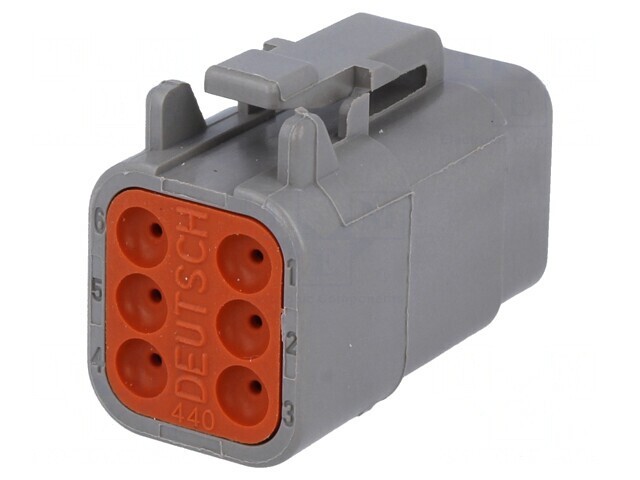 Conector cablu-cablu DTM mamă 6 pini gri IP68