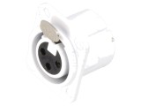 Soclu XLR Mamă 3 Pini Alb 16A 19x24mm