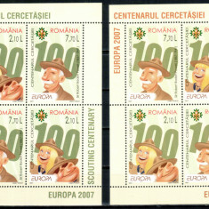 Romania 2007, LP 1762 g, EUROPA Cercetasia, blocuri de 4, MNH! LP 65,00 lei