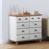 Comoda vidaXL Askim Albă, 9 Sertare, 91x40x79 cm, Lemn Masiv Pin, MDF, Stil Clasic, Dormitor/Living