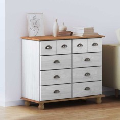 vidaXL Comodă cu sertar Alb 91 x 40 x 79 cm Lemn masiv de pin