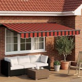 VidaXL Marchiza Manuala Retractabila cu LED 3 x 2.5 m Antracit Tesatura Poliester Rezistent la Vreme Cadru Aluminiu pentru Gradina Terasa