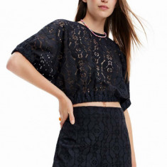 Desigual bluza femei, culoarea negru, neted