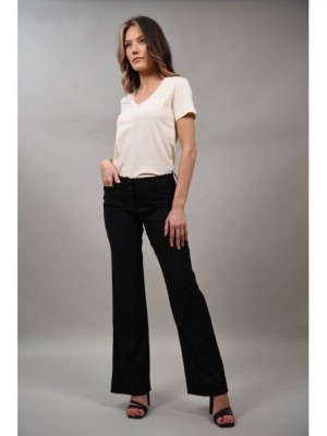 PANTALONI DREPTI STIL MINIMALIST BRUNO S Negru foto
