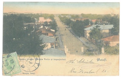 1340 - GALATI, Panorama, view old garden, Litho, Romania - old postcard - used - 1904 - TCV foto