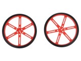 Ax roşie cu crestătură D, 90mm, pentru robotică - 2 buc.