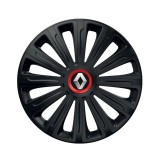 Cumpara ieftin Set 4 capace roti Negre Cu Inel Rosu Trend R15 pentru gama auto Renault, Autohelix MSA