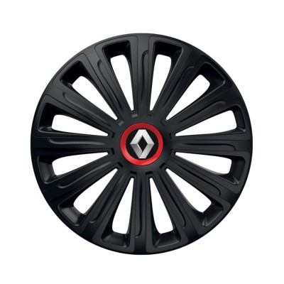 Set 4 capace roti Negre Cu Inel Rosu Trend R14 pentru gama auto Renault foto
