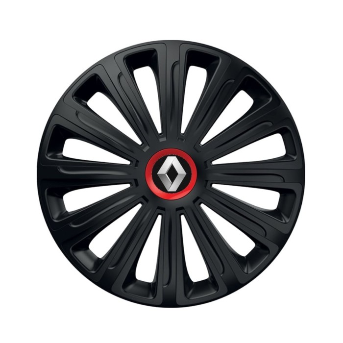 Set 4 capace roti Negre Cu Inel Rosu Trend R14 pentru gama auto Renault
