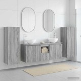 Cumpara ieftin Set dulap baie 5 buc. Sonoma gri 129 x 35 x 80 cm
