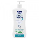 Sampon, Chicco, Baby Moments, fara Lacrimi, 0+ Luni, cu Galbenele si Glicerina, 500ml