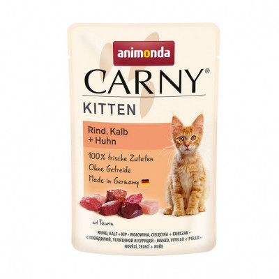 Animonda CARNY Cat Kitten carne de vită, carne de vițel + pui 85 g foto