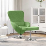 Fotoliu Egg cu taburet Catifea Verde Deschis