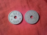 2 Monede 5 Bani 1905 si 1906 cu j , cal. medie si buna