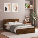 Cadru de pat cu tablie, stejar maro, 120x200 cm GartenMobel Dekor, vidaXL