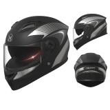Casca Moto/Scuter FIXATO Phantom, Protectie UV, Viziera Dubla, Ventilatie buna si permeabilitate la aer, Marime universala 59-62 cm, Negru Argintiu