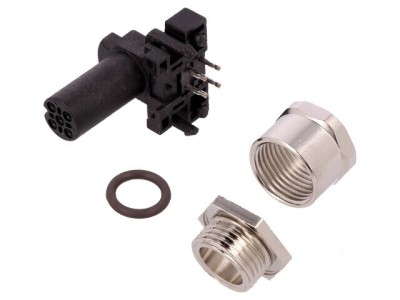 Conector M12 soclu PIN 4 mamă A-DeviceNet CANopen THT foto