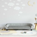 vidaXL Canapea pentru copii, gri deschis, 100x50x26 cm, catifea