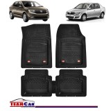 Covorase Auto Tip Tavă TEAMCAR&reg; Compatibile Dacia Logan 1, 2, Facelift, Antiderapante, Protecție Completă Interior, Cauciuc