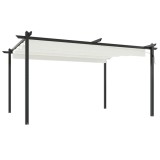 Pavilion gradina, acoperis retractabil, crem, 4x3 m