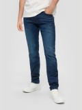 Cumpara ieftin Blugi barbati Rick cu talie medie si croiala Slim fit, Albastru inchis, W31 L32