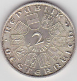 AUSTRIA 2 SCHILLING 1932 Seipel, Europa, Argint