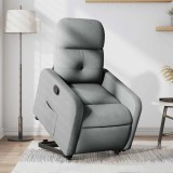 vidaXL Fotoliu rabatabil cu ridicare, gri deschis, material textil