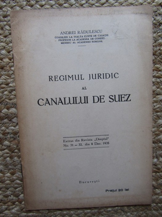 REGIMUL JURIDIC AL CANALULUI DE SUEZ - ANDREI RADULESCU