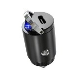 Incarcator auto hidden design, PRESTIGE CHARGE&reg;, SuperFastCharge 30W, USB Tip C PD, incarcare rapida, compatibil Apple, Samsung, Huawei, tableta, corp