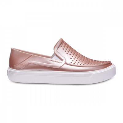 Pantofi Crocs Kids&amp;#039; CitiLane Roka Metallic Slip-On Roz - Rose Dust foto