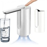 Dozator de Apa, Incarcare USB, Duza Pliabila, Alb, Pentru Bidon, 15 x 7 cm