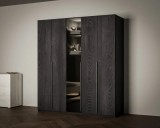 Dressing Dallas Negru Led 180x60x200 cm