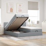 VidaXL Cadru de pat otoman cu saltele Gri deschis 180x200cm Material