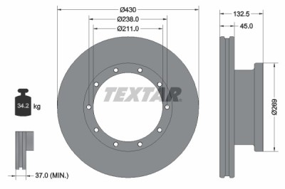 TEXTAR 93087900 Disc frana foto