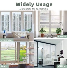 Folie Decorativă Geam cu Dungi &ndash; Intimitate și Protecție Solară, 600x2000 mm 10x20 mm