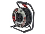 Prelungitor alimentare KERG 3x1,5mm2 bobinat cu 4 prize, gumă negru