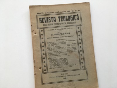 REV. TEOLOGICA -SIBIU1912-nr.20-22 TEXTE DE NICOLAE BALAN, O. GHIBU. N. IORGA,,, foto