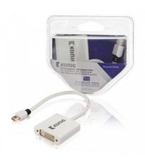 Cablu adaptor Mini DisplayPort tata - DVI-I 24+5 mama 0.2m alb Konig