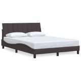 Cumpara ieftin Cadru de pat fara saltea, Hanko, maro inchis, 140x200 cm, textil