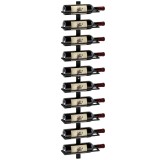 HOMCOM Suport pentru Sticle de Vin cu Montare pe Perete, 27x10x116 cm, Negru | Aosom Romania