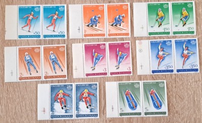 TIMBRE ROMANIA LP1194/1987 J.O. CALGARY -Serie in pereche -MNH foto